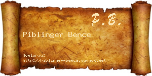 Piblinger Bence névjegykártya